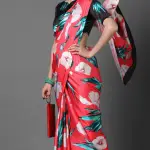 Super demanding digital printed satin crepe silk saree