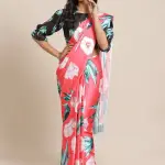 Super demanding digital printed satin crepe silk saree