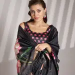 Black Tussar silk saree