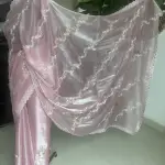 Pink shimmery organza saree