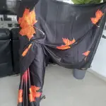 Lucaya Vol 2 Black Satin Silk Saree With Rich Print