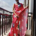Super demanding digital printed satin crepe silk saree