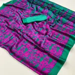 Magenta & pink modern satin silk crepe saree