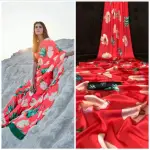 Super demanding digital printed satin crepe silk saree