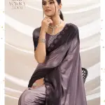 Gold two tone Ombre crepe party saree