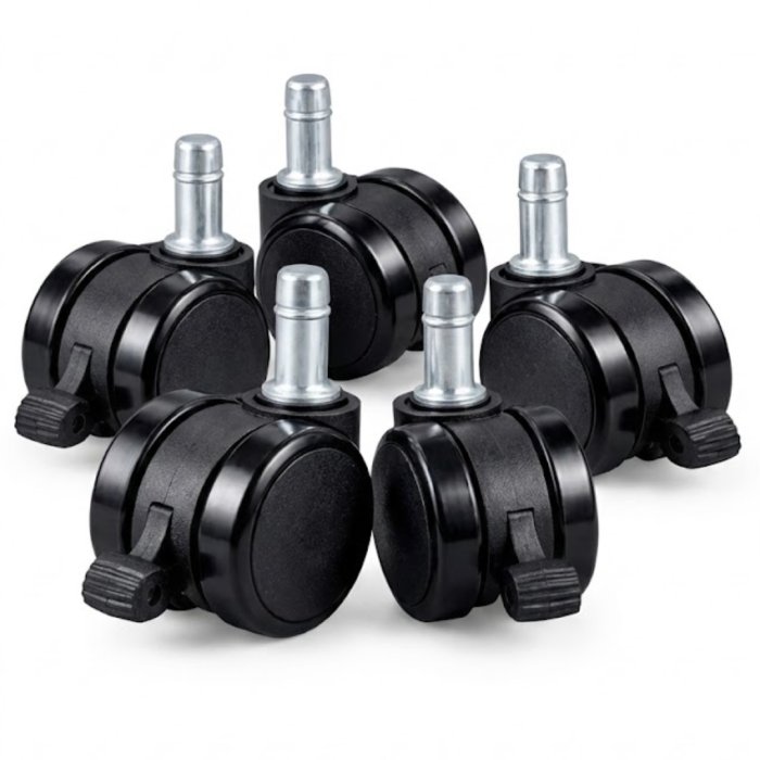 Office Chair Caster Wheels with lock – Universal Fit, Heavy Duty & Smooth Rolling (Set of 5)