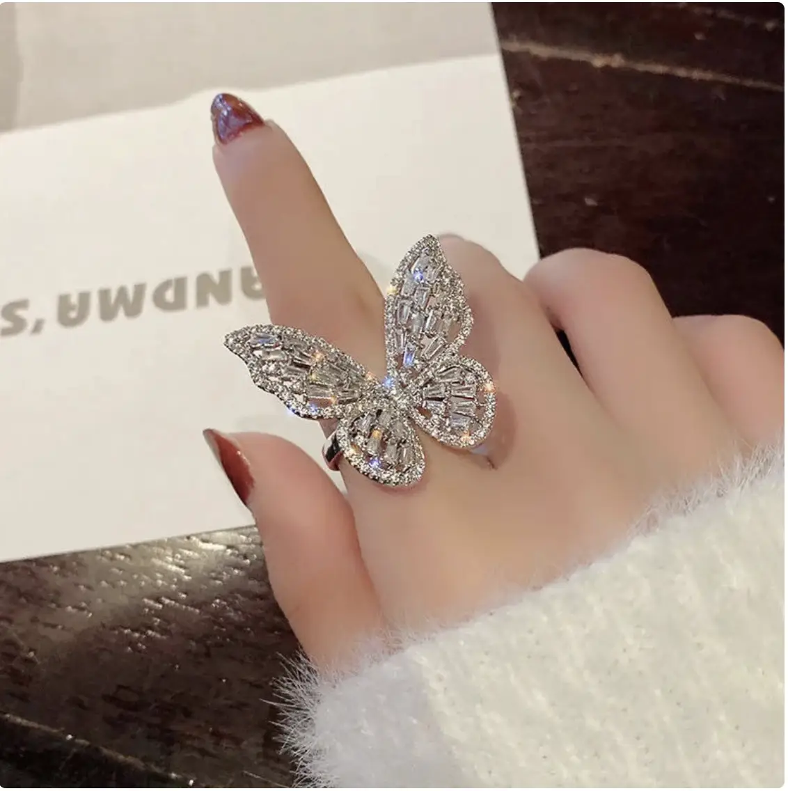 Single Butterfly Finger Ring