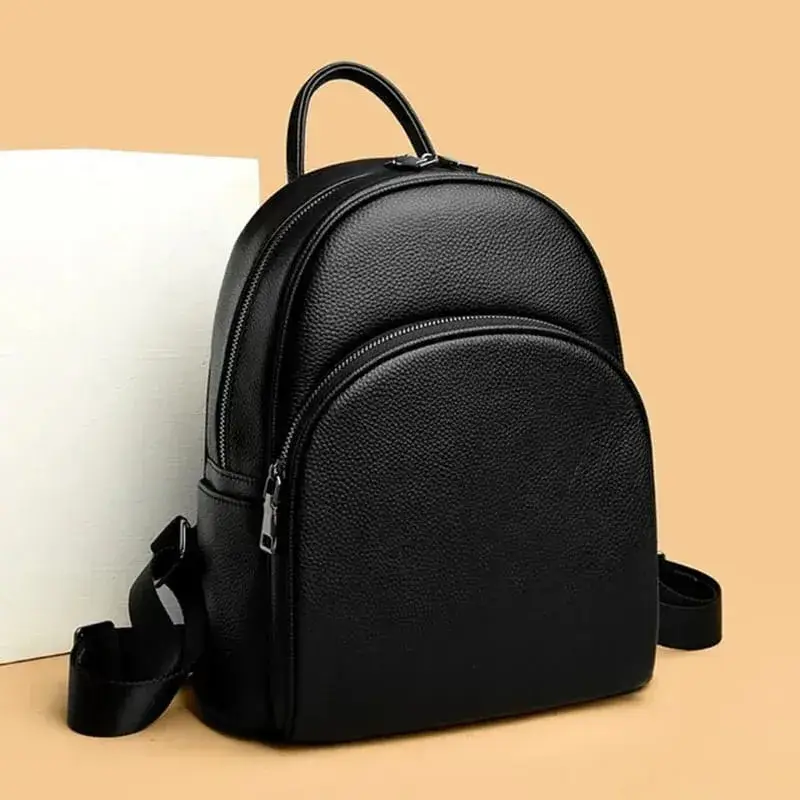 Women's Leather Backpack Black