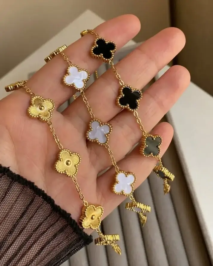 Stainless steel Leaf Clover Bracelet