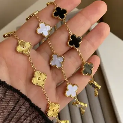 Stainless steel Leaf Clover Bracelet