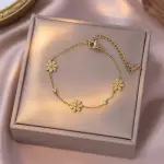 Stainless Steel Flower Bracelet