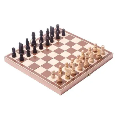 Wood Chess 3 in 1 bamboo board with folding