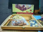 Wood Chess 3 in 1 bamboo board with folding