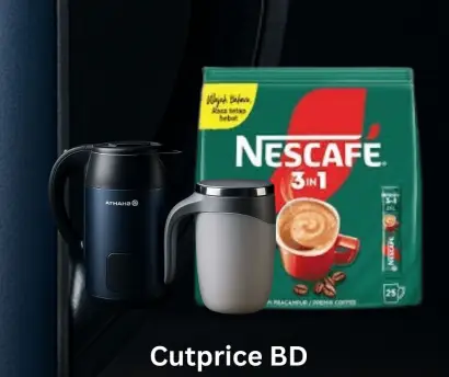 Bajaj AE22-T Electric Kettle 2.8L + Magnates Coffee Mug (White Color) + Nescafe 3 in 1 Rich Instant Coffee 532g Combo Pack