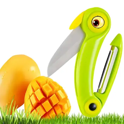 Portable Mini Fruit Knife Stainless Steel Peel Knives Pocket Fold Picnic Fruit Cutter Bird Pattern Vegetable Kitchen Tool