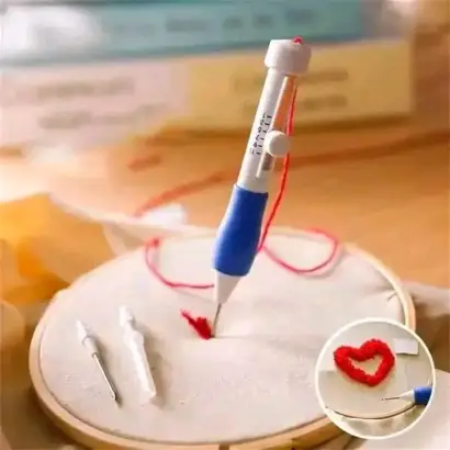 DIY crafts magic embroidery pen set interchangeable sewing accessories tool punch needle