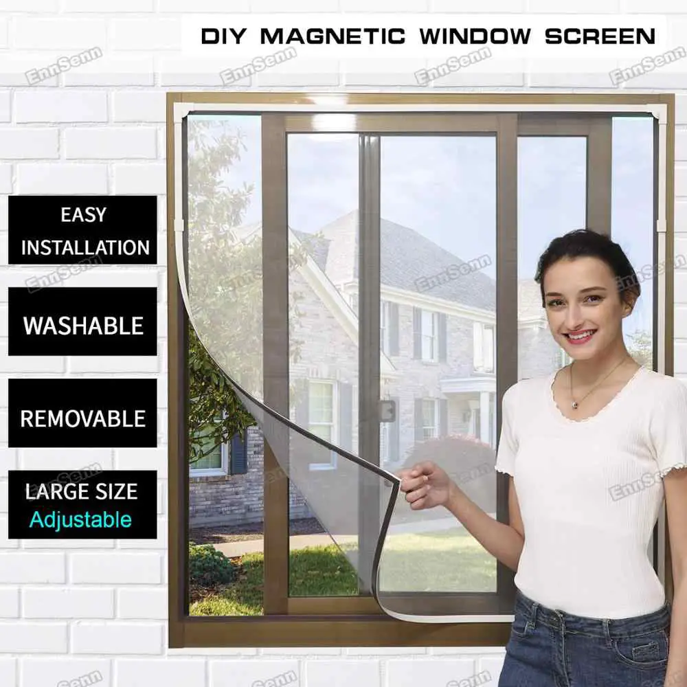 Mosquito Net for Window Screens Self-Adhesive Invisible DIY Magic Stickers, Net- Size-60x52 Inch Imported