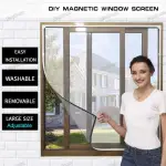 Mosquito Net for Window Screens Self-Adhesive Invisible DIY Magic Stickers, Net- Size-60x52 Inch Imported